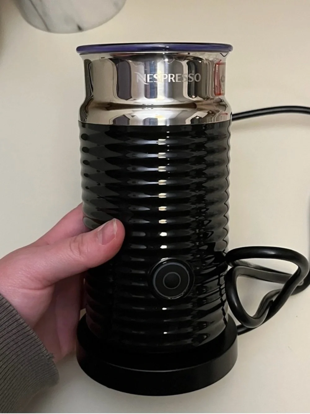 Nespresso Black and Silver Electric Milk Frother